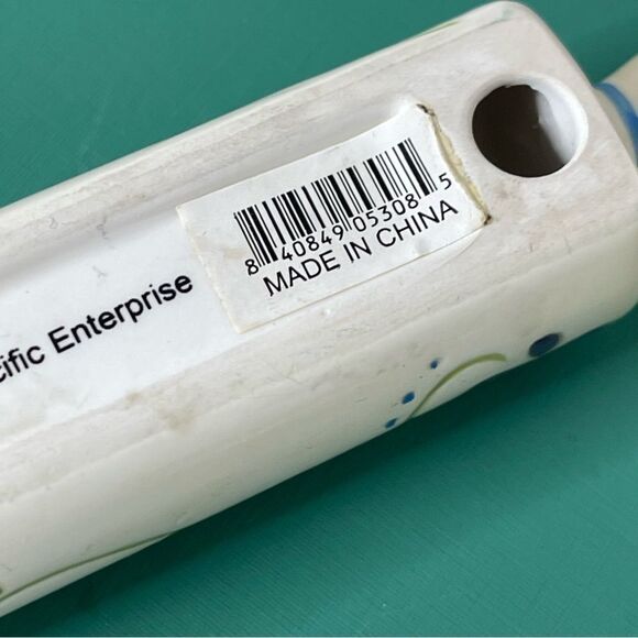 Rolling pin recipe business card holder ceramic floral - Picture 5 of 5